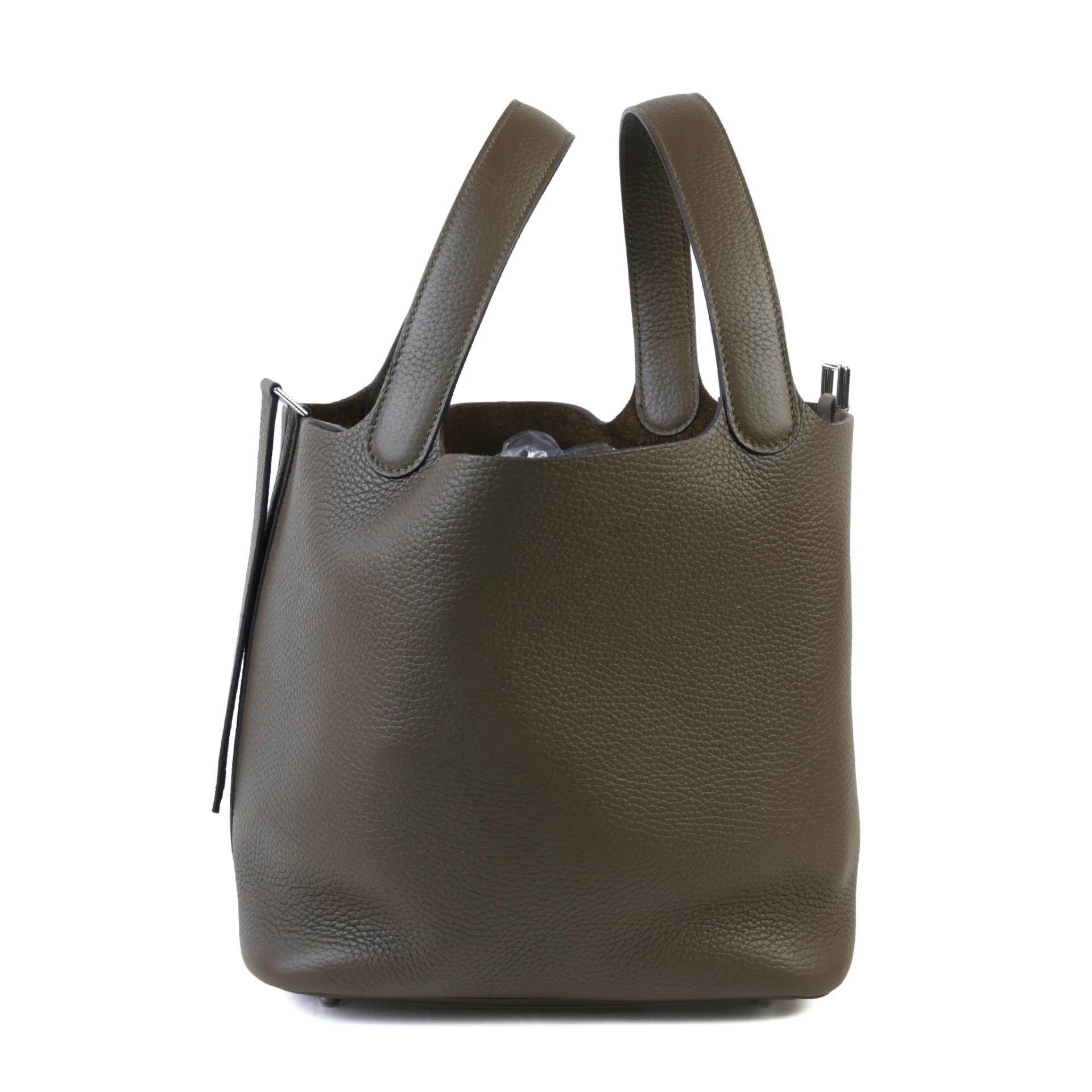 Brand New ( Rank N ) HERMÈS Picotin Lock MM Vert Loden (V8) Clemence Palladium hardware G (2026) - 4