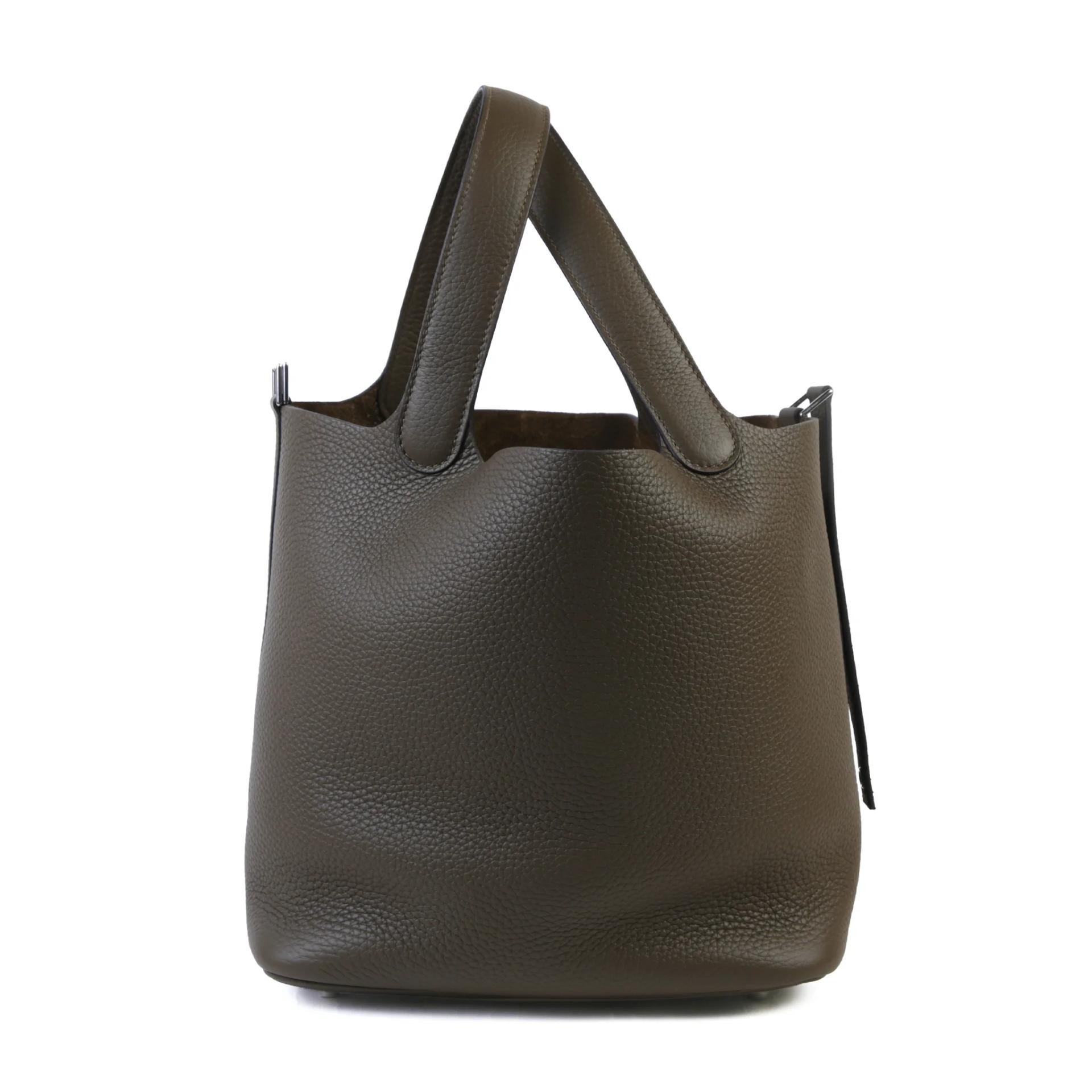 Brand New ( Rank N ) HERMÈS Picotin Lock MM Vert Loden (V8) Clemence Palladium hardware G (2026) - 5