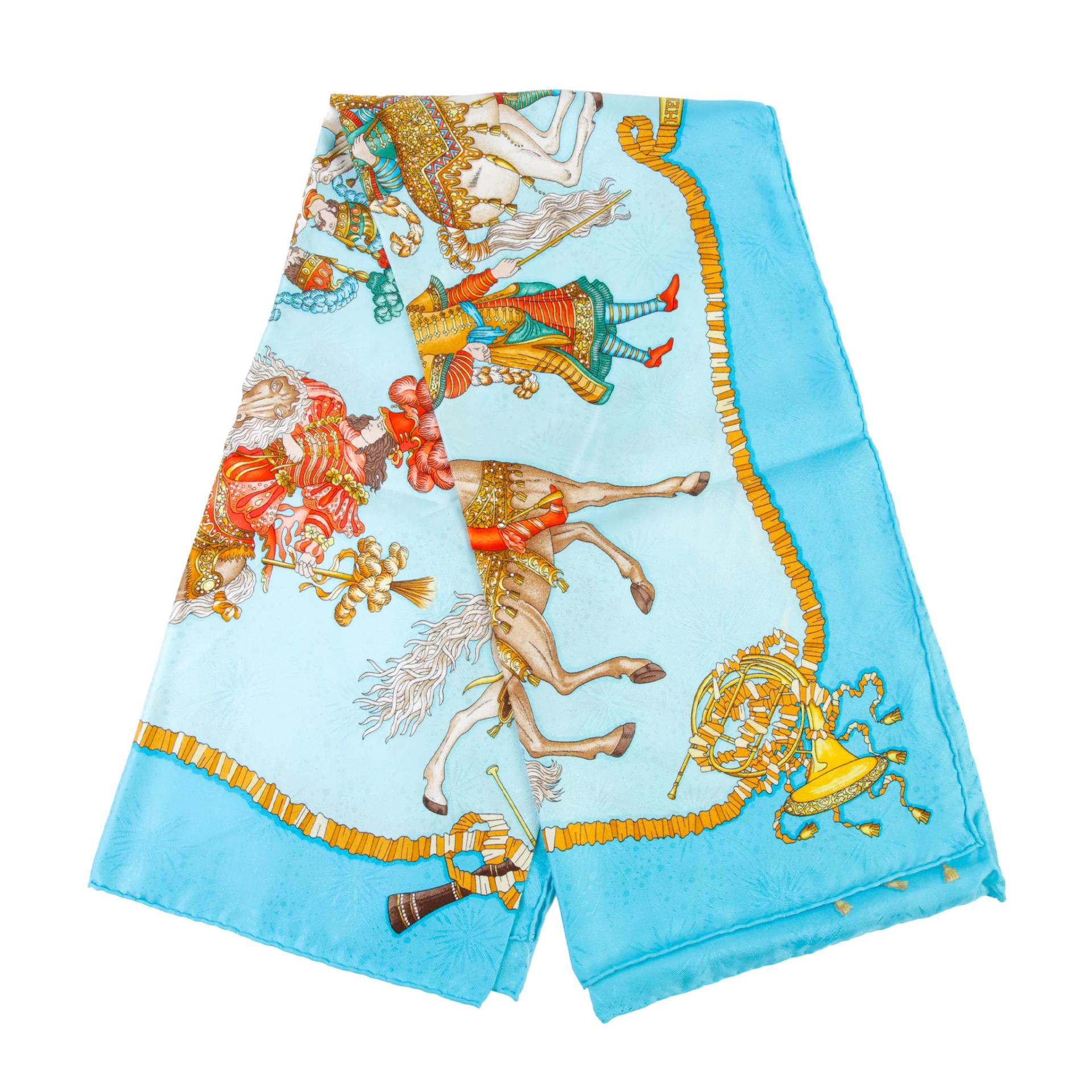 Carre 90 scarf Blue