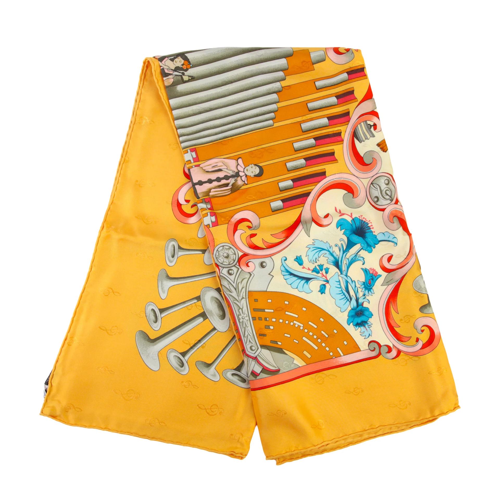 Carre 90 scarf ORGAUPHONE ETAUTRES MECANIQUES Orange