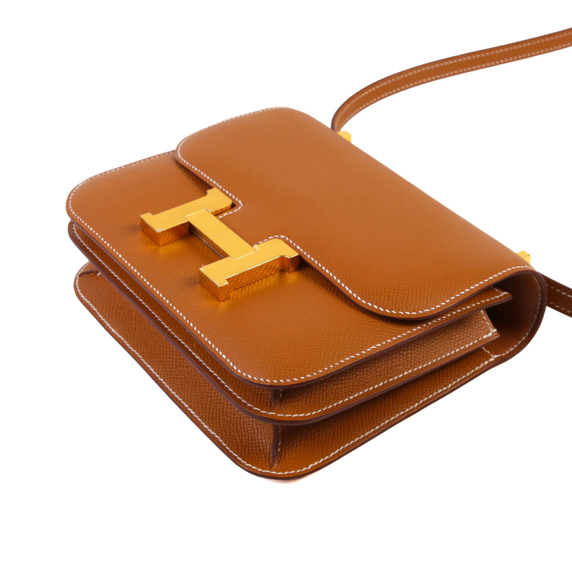 Brand New ( Rank N ) HERMÈS Constance Mini Gold (37) Epsom Gold hardware G (2026) - 5
