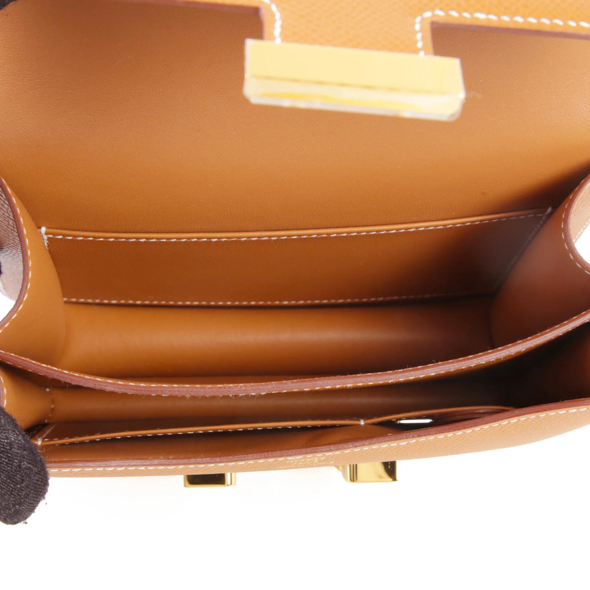 Brand New ( Rank N ) HERMÈS Constance Mini Gold (37) Epsom Gold hardware G (2026) - 11