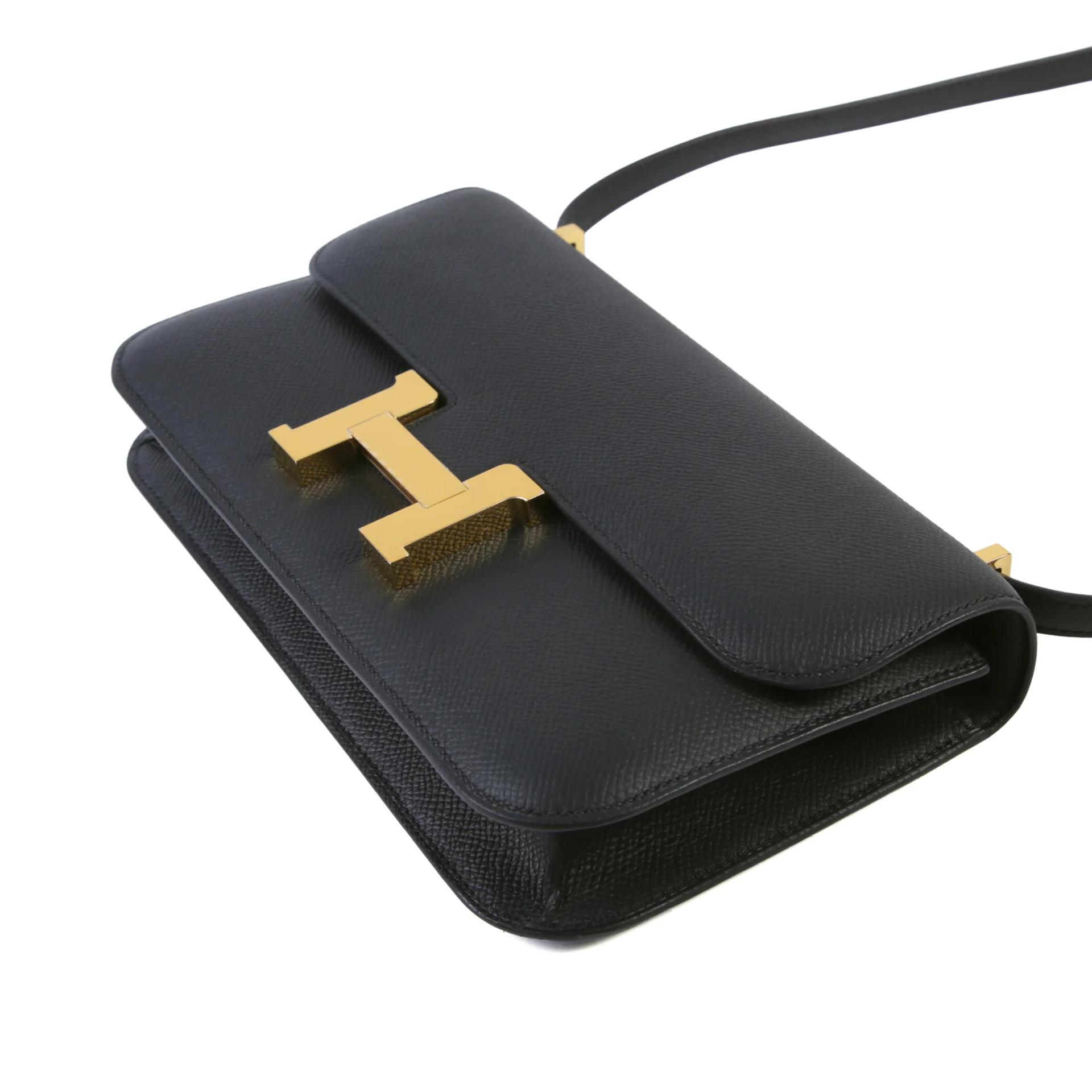 Brand New ( Rank N ) HERMÈS Constance Elan 2024 Noir (89) Epsom Gold hardware G (2026) - 5