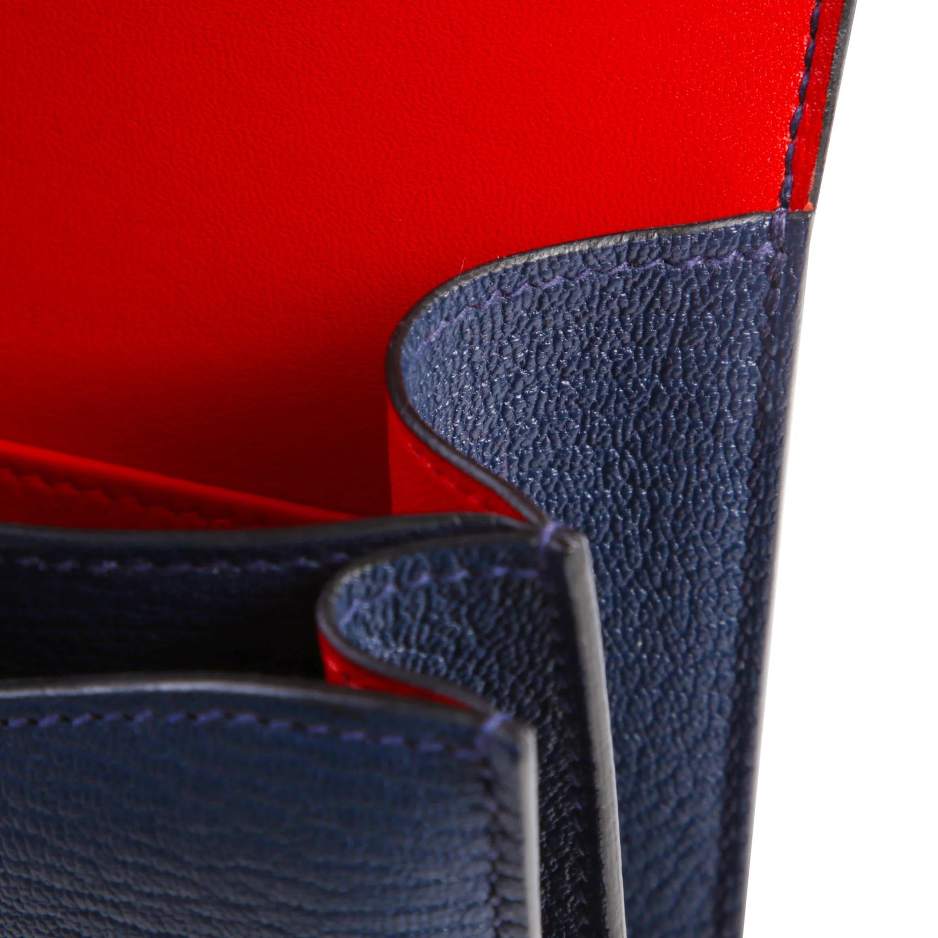 Excellent ( Rank SA ) HERMÈS Constance Mini Verso Navy (7U) Rouge de Coeur (S3) Chamkila Palladium hardware K (2025) - 12
