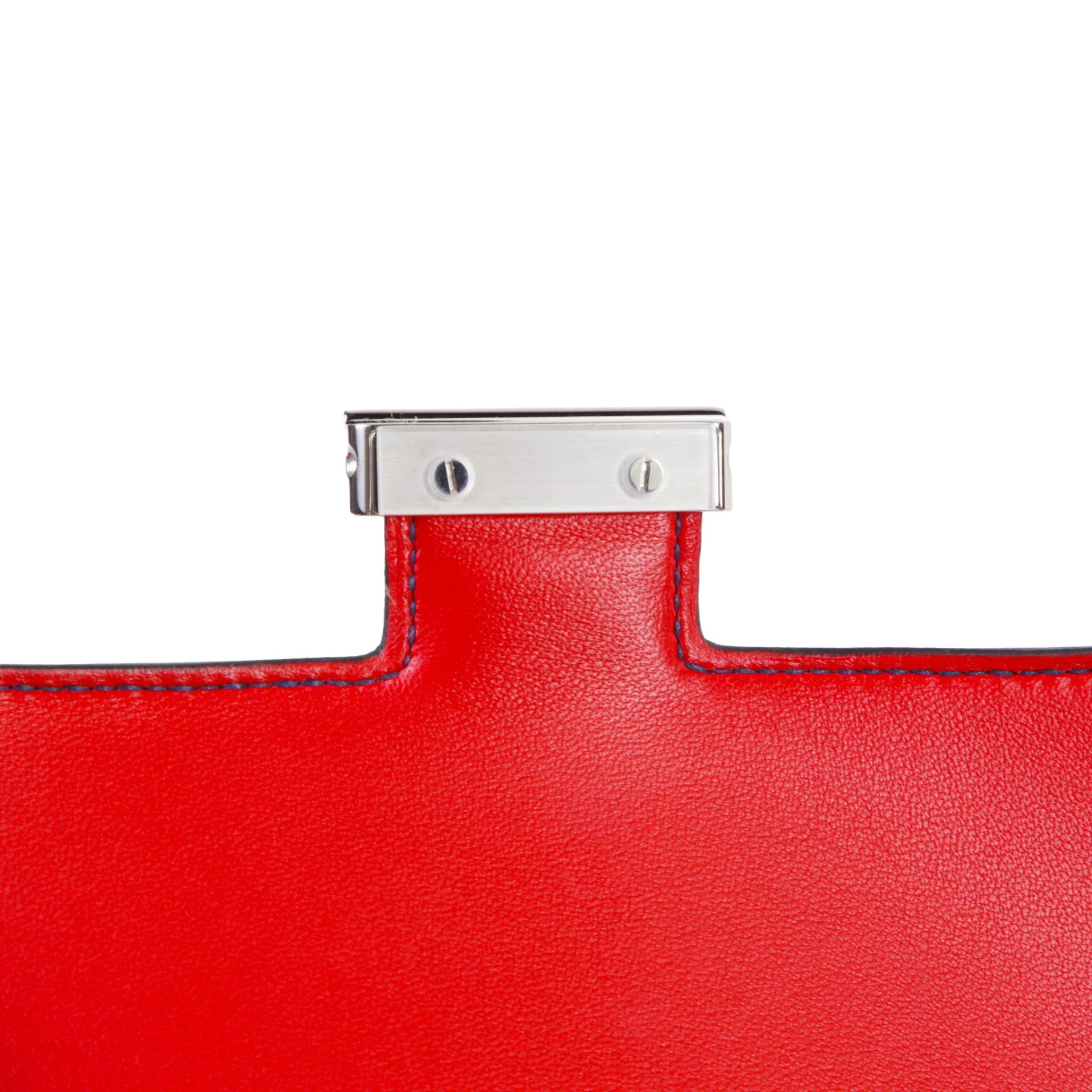 Excellent ( Rank SA ) HERMÈS Constance Mini Verso Navy (7U) Rouge de Coeur (S3) Chamkila Palladium hardware K (2025) - 10
