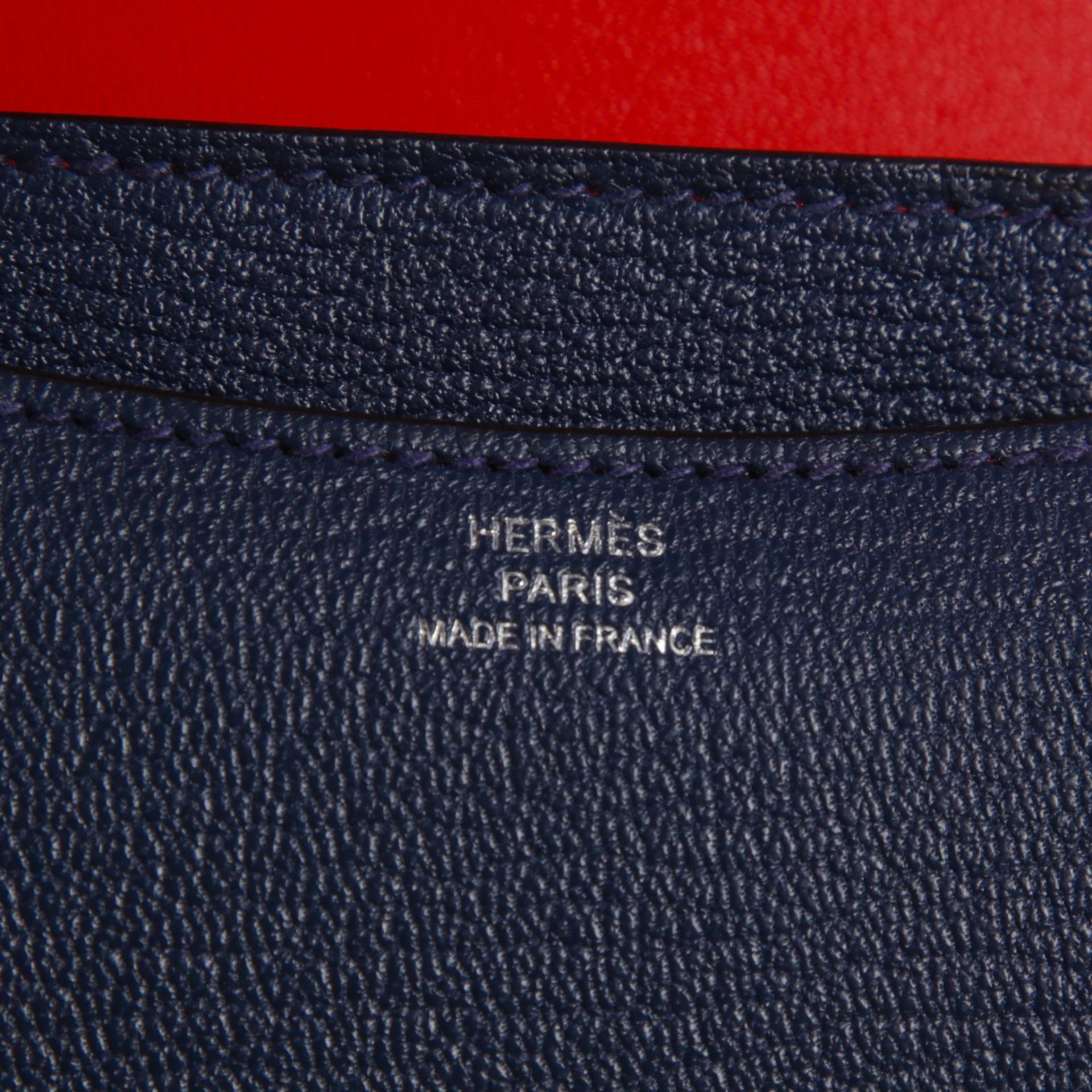 Excellent ( Rank SA ) HERMÈS Constance Mini Verso Navy (7U) Rouge de Coeur (S3) Chamkila Palladium hardware K (2025) - 9