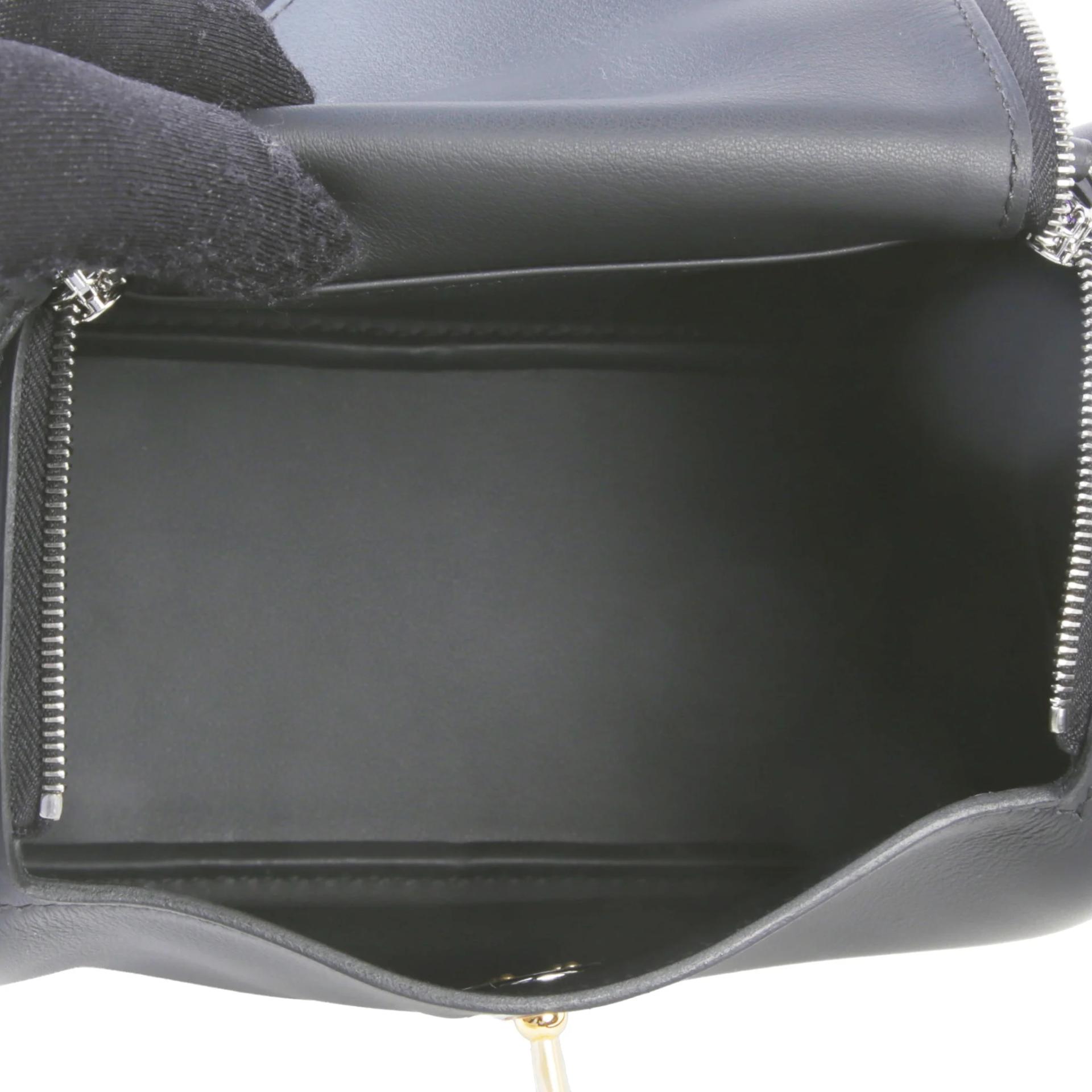 Unused ( Rank NS ) HERMÈS Mini Lindy Noir (89) Swift Electrum hardware K (2025) - 10
