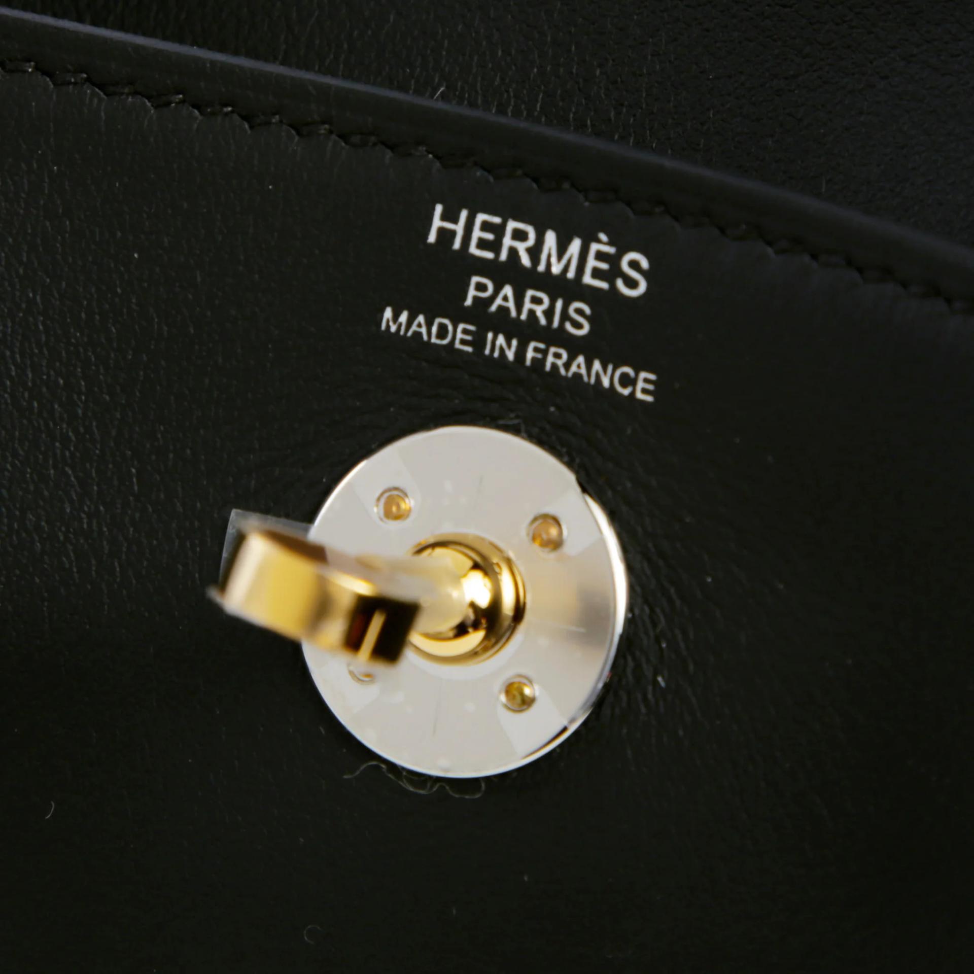Unused ( Rank NS ) HERMÈS Mini Lindy Noir (89) Swift Electrum hardware K (2025) - 9
