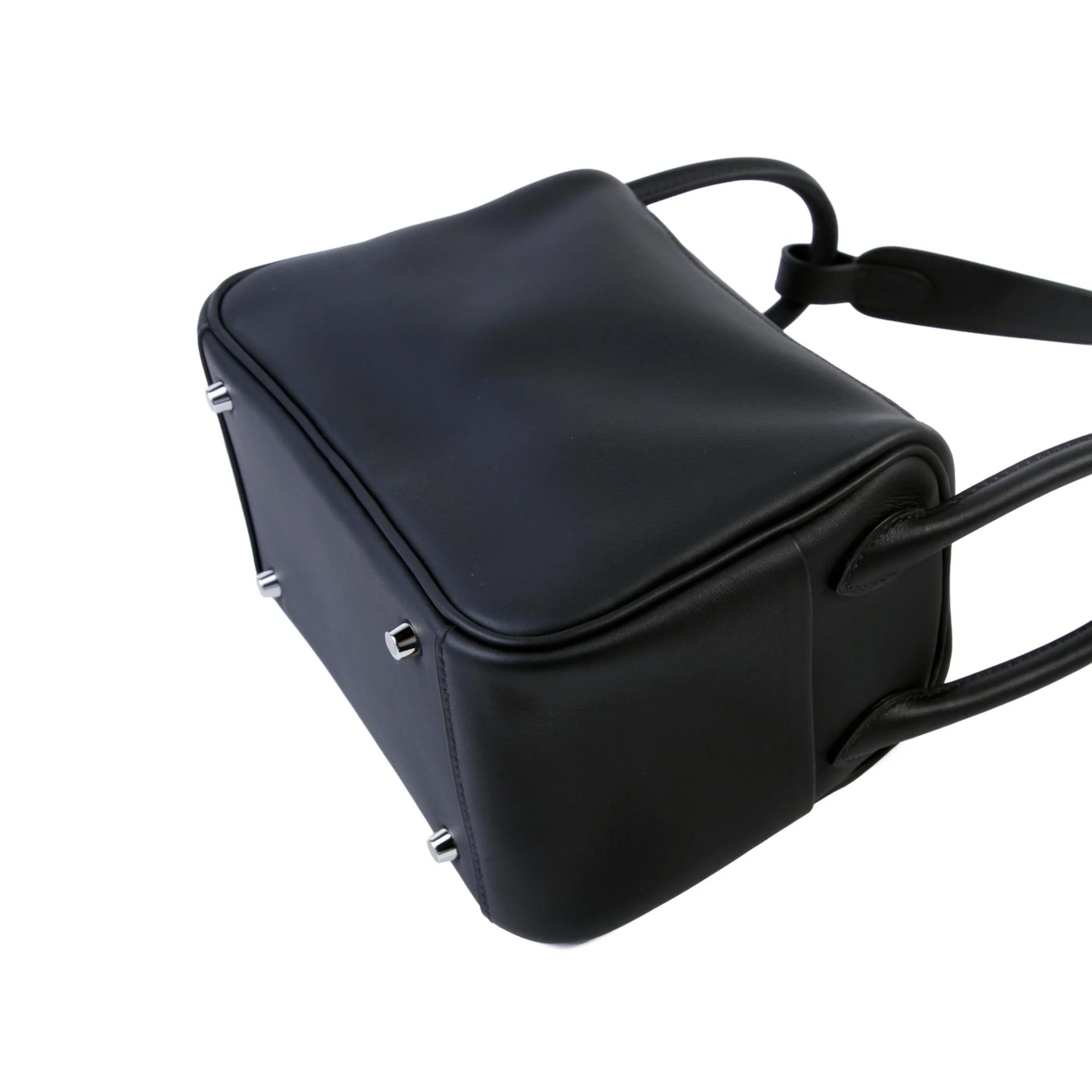 Unused ( Rank NS ) HERMÈS Mini Lindy Noir (89) Swift Electrum hardware K (2025) - 7