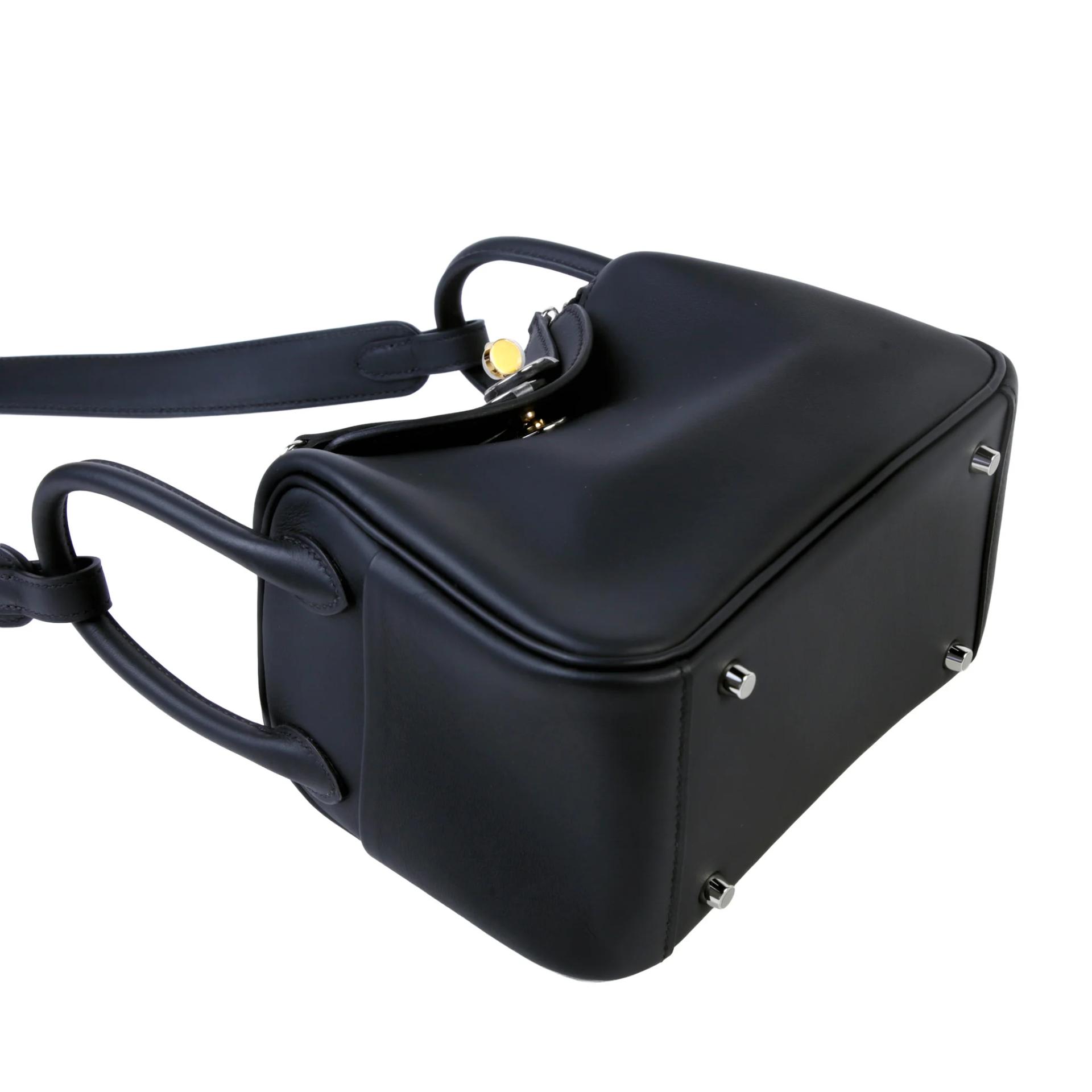 Unused ( Rank NS ) HERMÈS Mini Lindy Noir (89) Swift Electrum hardware K (2025) - 4