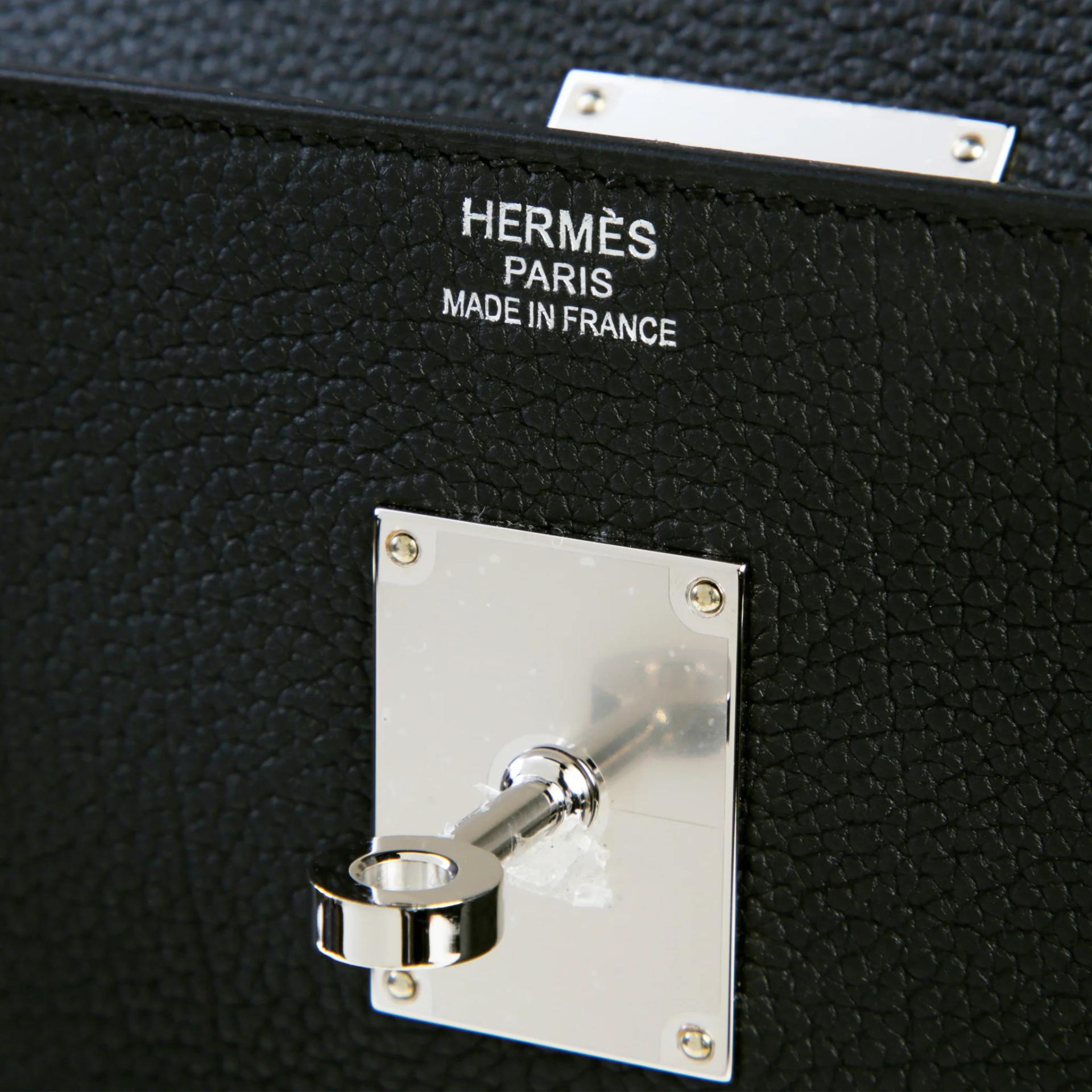 Excellent ( Rank SA ) HERMÈS Kelly 42 Maxi Noir (89) Togo Palladium hardware G (2026) - 9