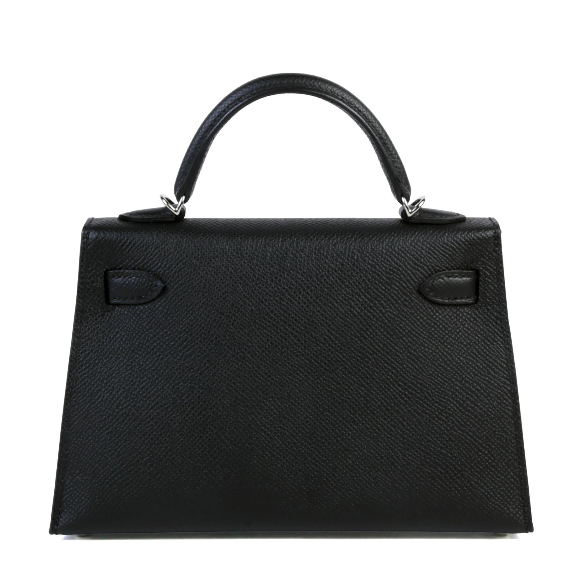 Unused ( Rank NS ) HERMÈS Mini Kelly II Noir (89) Epsom Palladium hardware W (2024) - 2