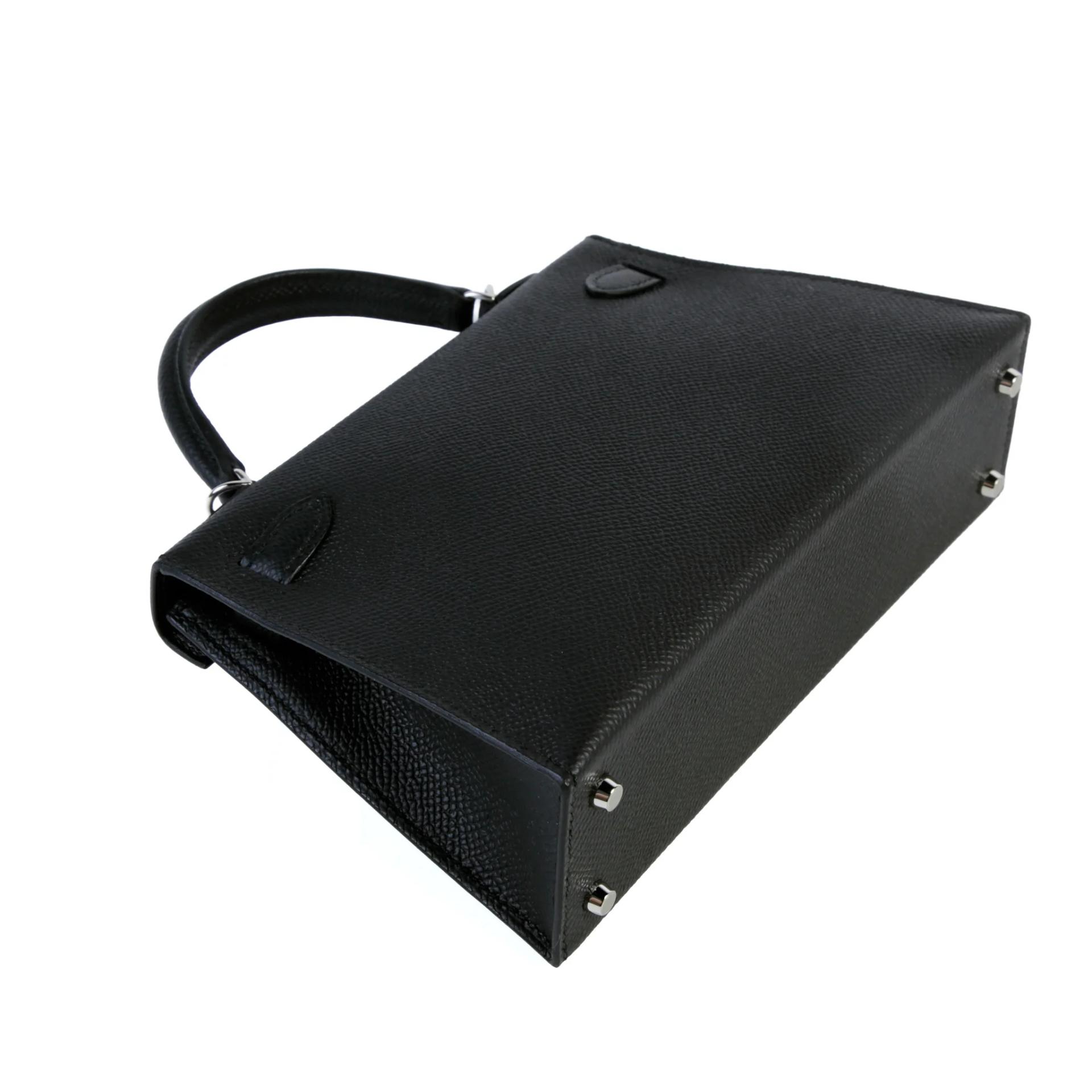 Unused ( Rank NS ) HERMÈS Mini Kelly II Noir (89) Epsom Palladium hardware W (2024) - 6