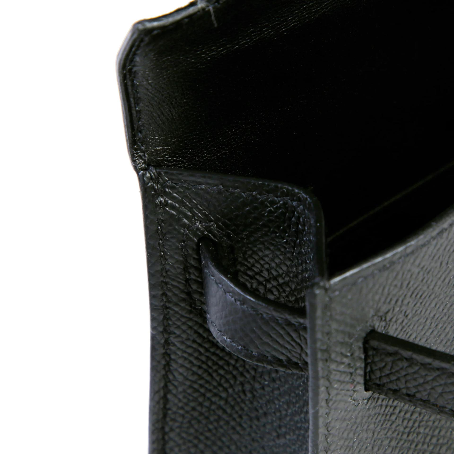 Unused ( Rank NS ) HERMÈS Mini Kelly II Noir (89) Epsom Palladium hardware W (2024) - 12