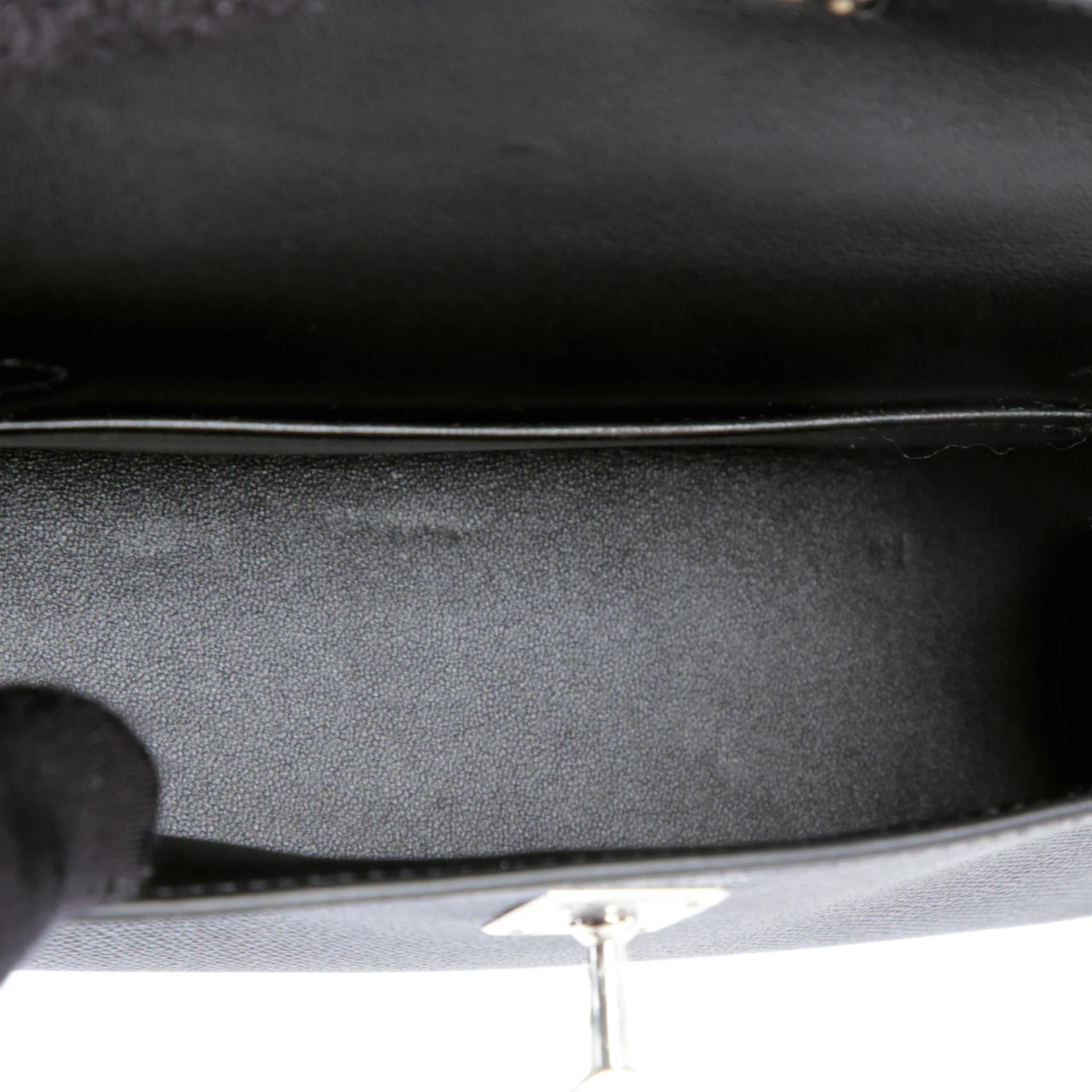 Unused ( Rank NS ) HERMÈS Mini Kelly II Noir (89) Epsom Palladium hardware W (2024) - 11