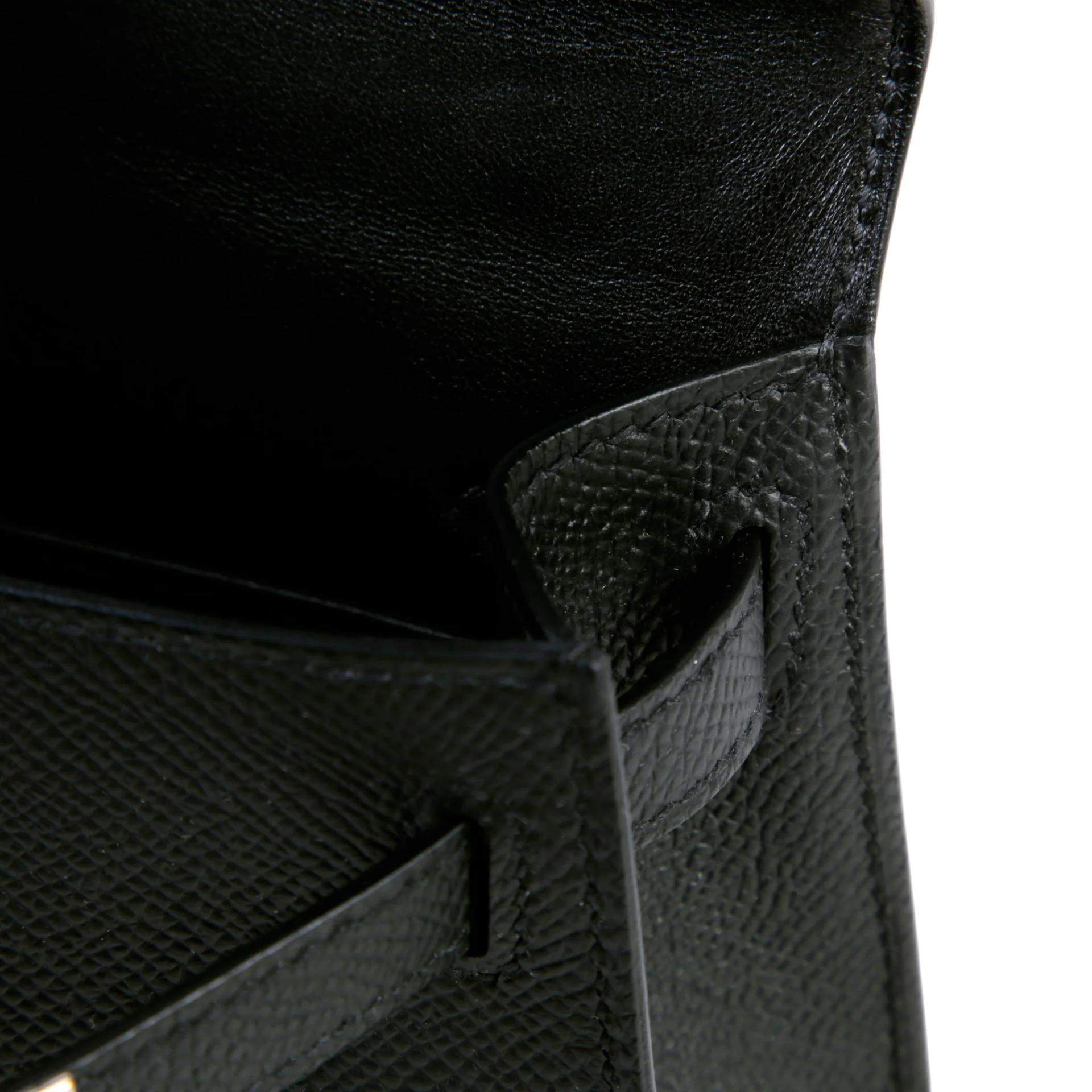 Unused ( Rank NS ) HERMÈS Mini Kelly II Noir (89) Epsom Palladium hardware W (2024) - 10