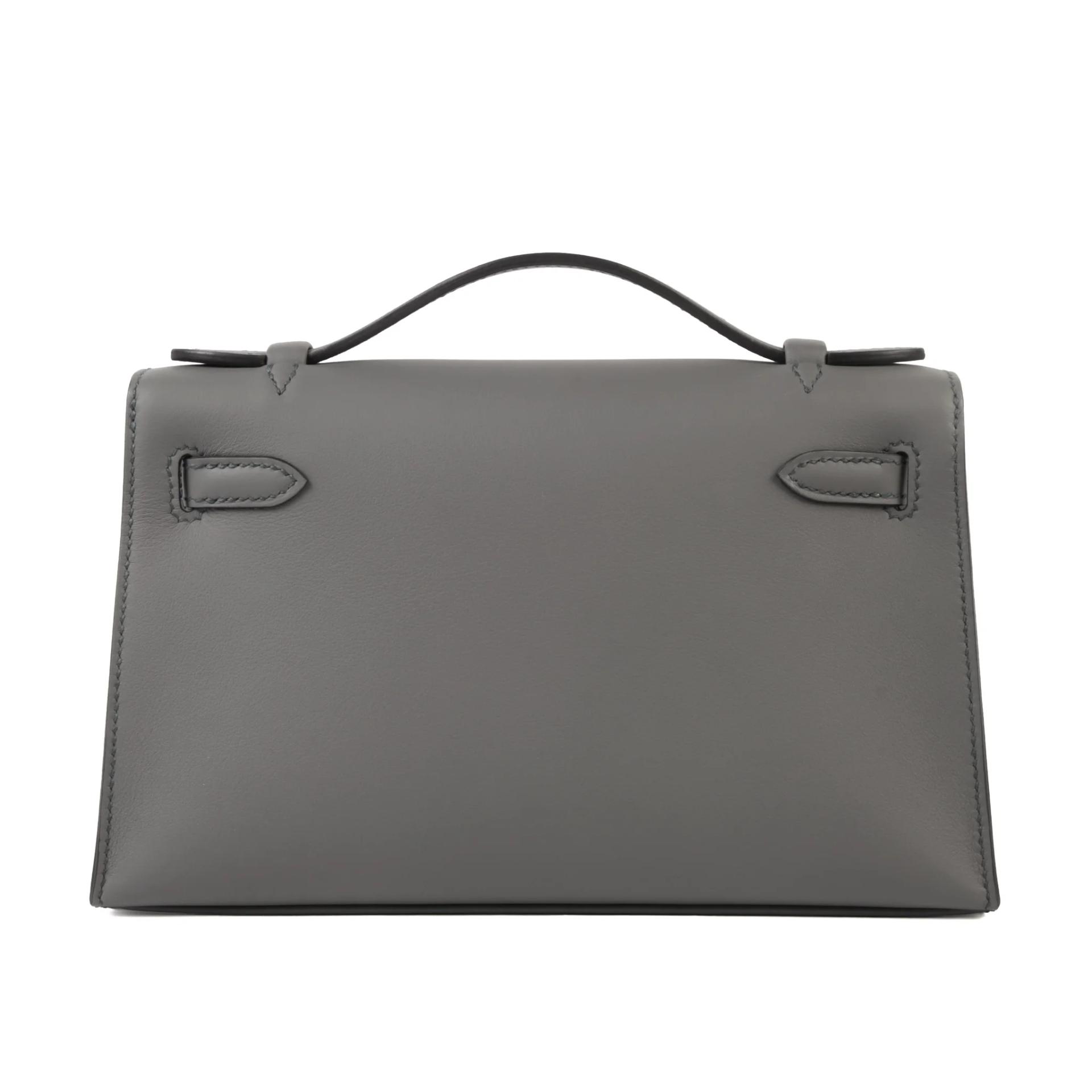 Brand New ( Rank N ) HERMÈS Special Order Kelly Pochette HSS Gris Meyer (0L) Nata (I2) Swift Palladium hardware K (2025) - 2