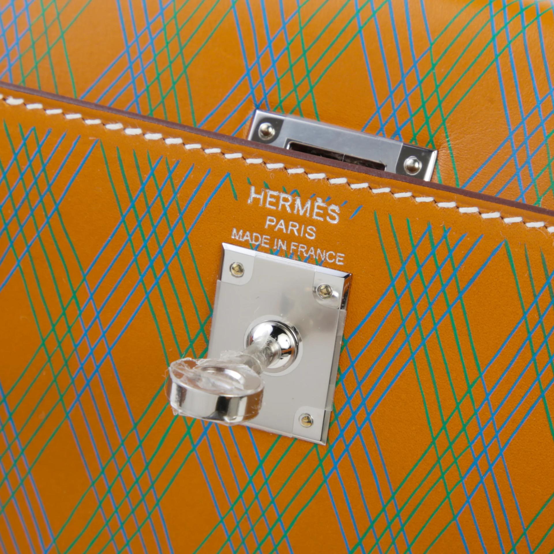 Unused ( Rank NS ) HERMÈS Limited Edition Kelly 25 Sellier Losanges Natural Sable (21) Butler Palladium hardware W (2024) - 10