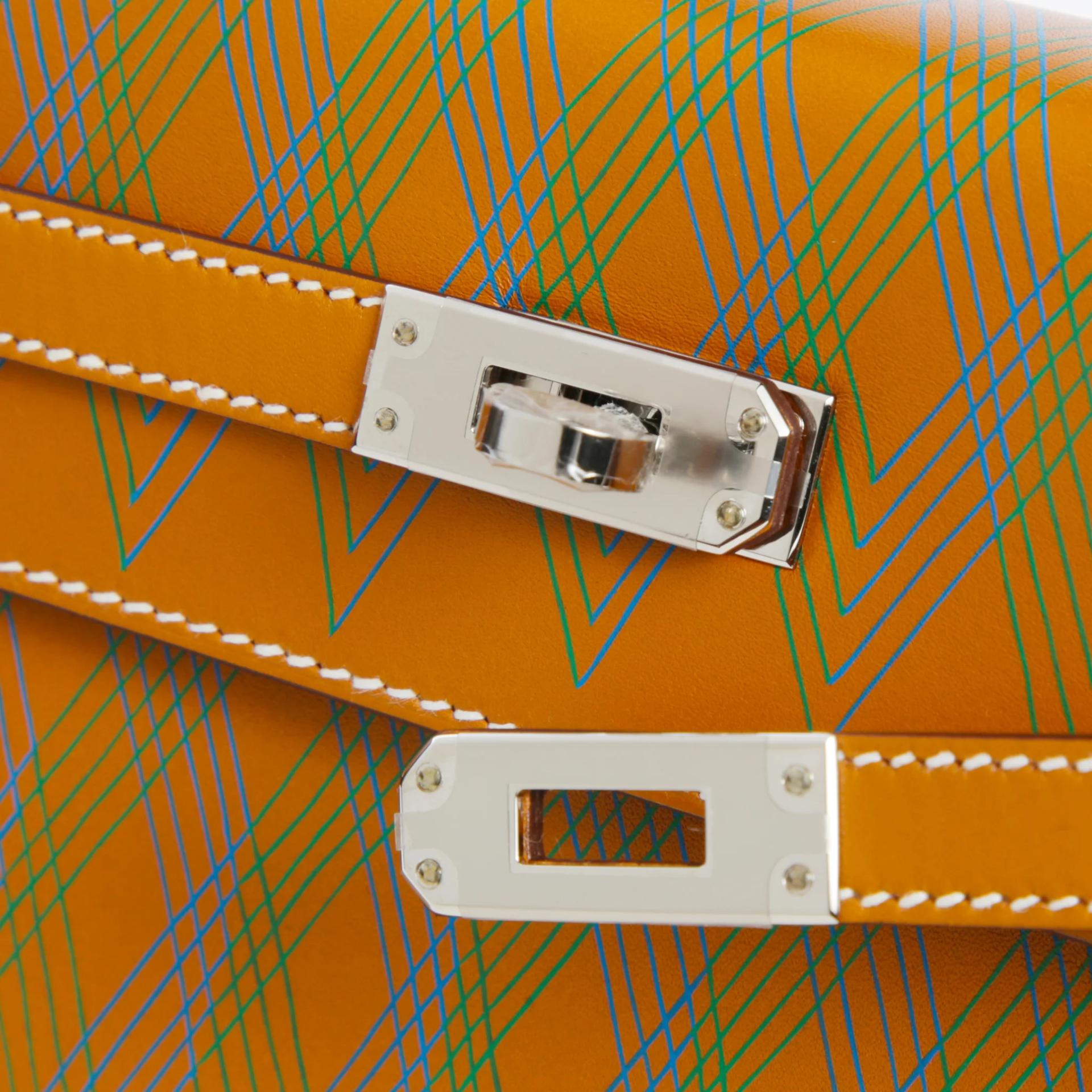 Unused ( Rank NS ) HERMÈS Limited Edition Kelly 25 Sellier Losanges Natural Sable (21) Butler Palladium hardware W (2024) - 9