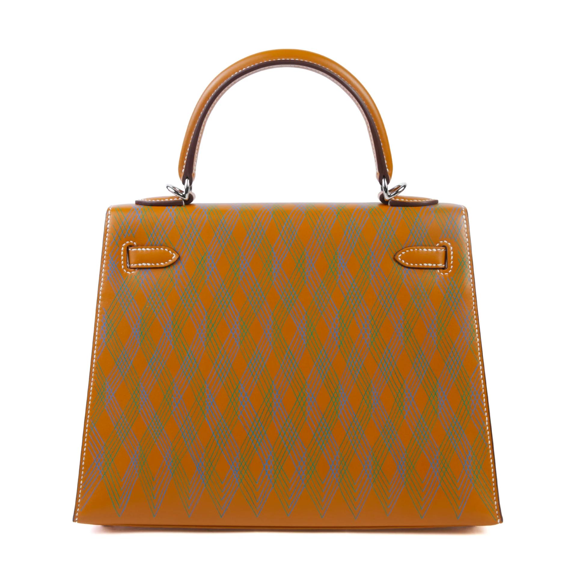 Unused ( Rank NS ) HERMÈS Limited Edition Kelly 25 Sellier Losanges Natural Sable (21) Butler Palladium hardware W (2024) - 2