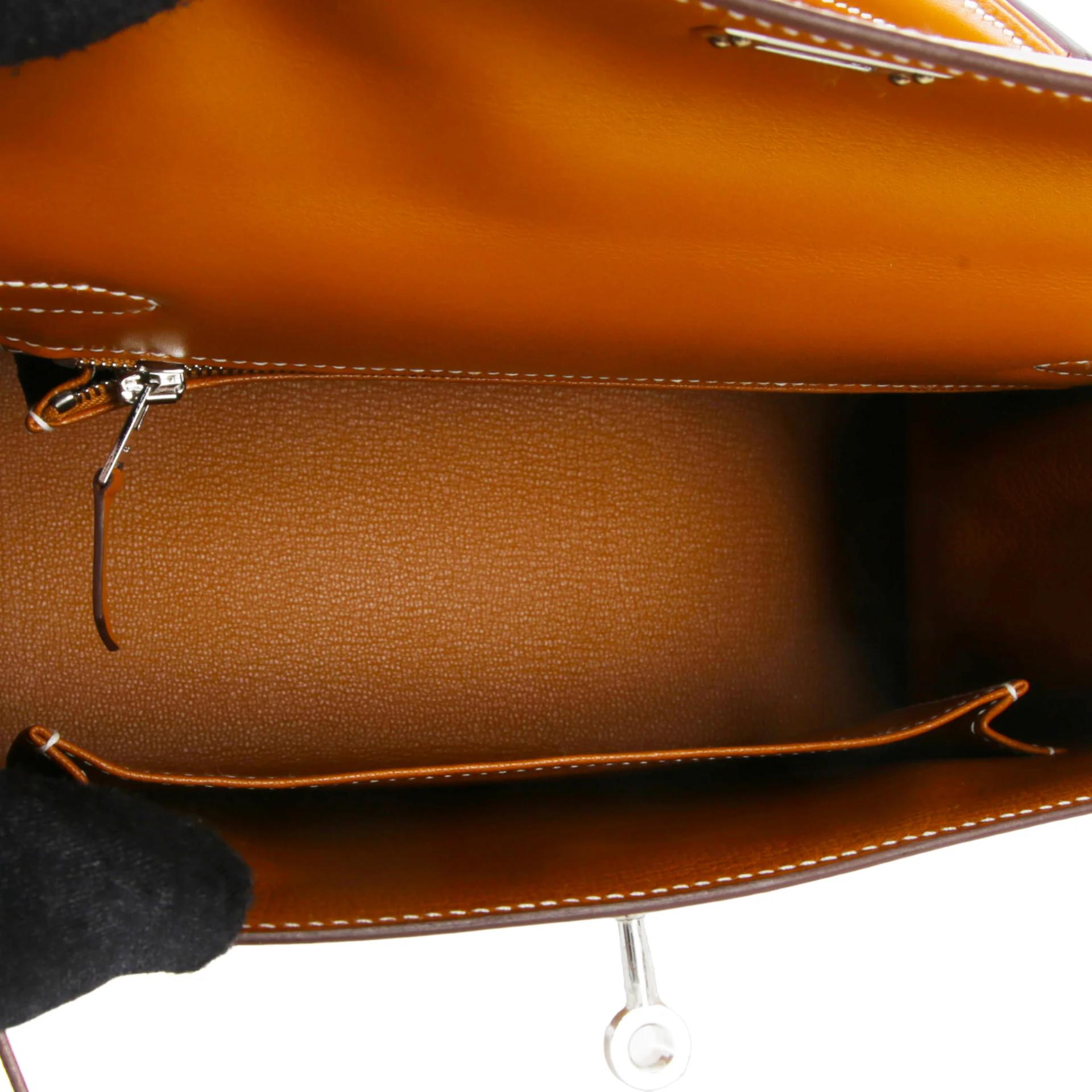 Unused ( Rank NS ) HERMÈS Limited Edition Kelly 25 Sellier Losanges Natural Sable (21) Butler Palladium hardware W (2024) - 11