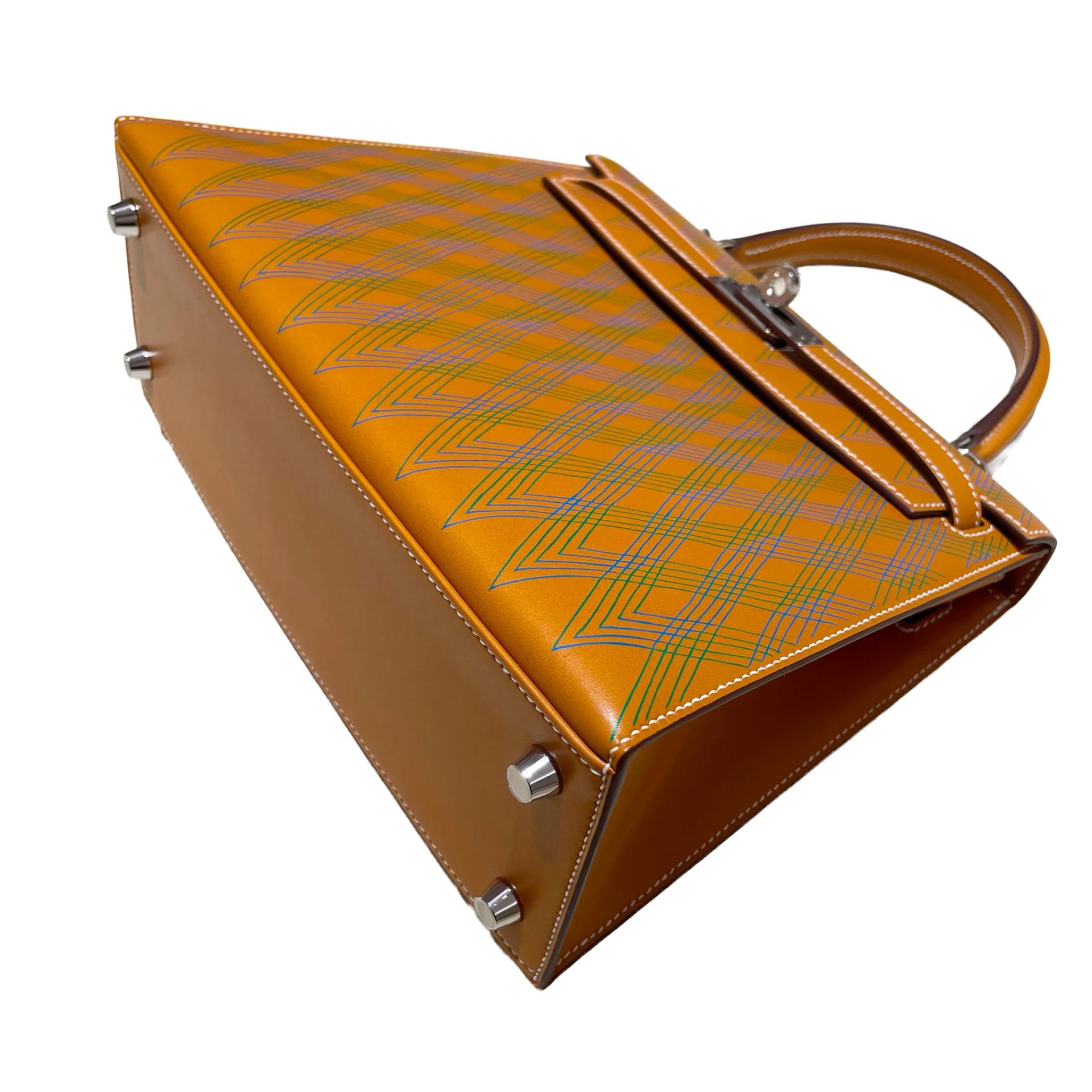 Unused ( Rank NS ) HERMÈS Limited Edition Kelly 25 Sellier Losanges Natural Sable (21) Butler Palladium hardware W (2024) - 5