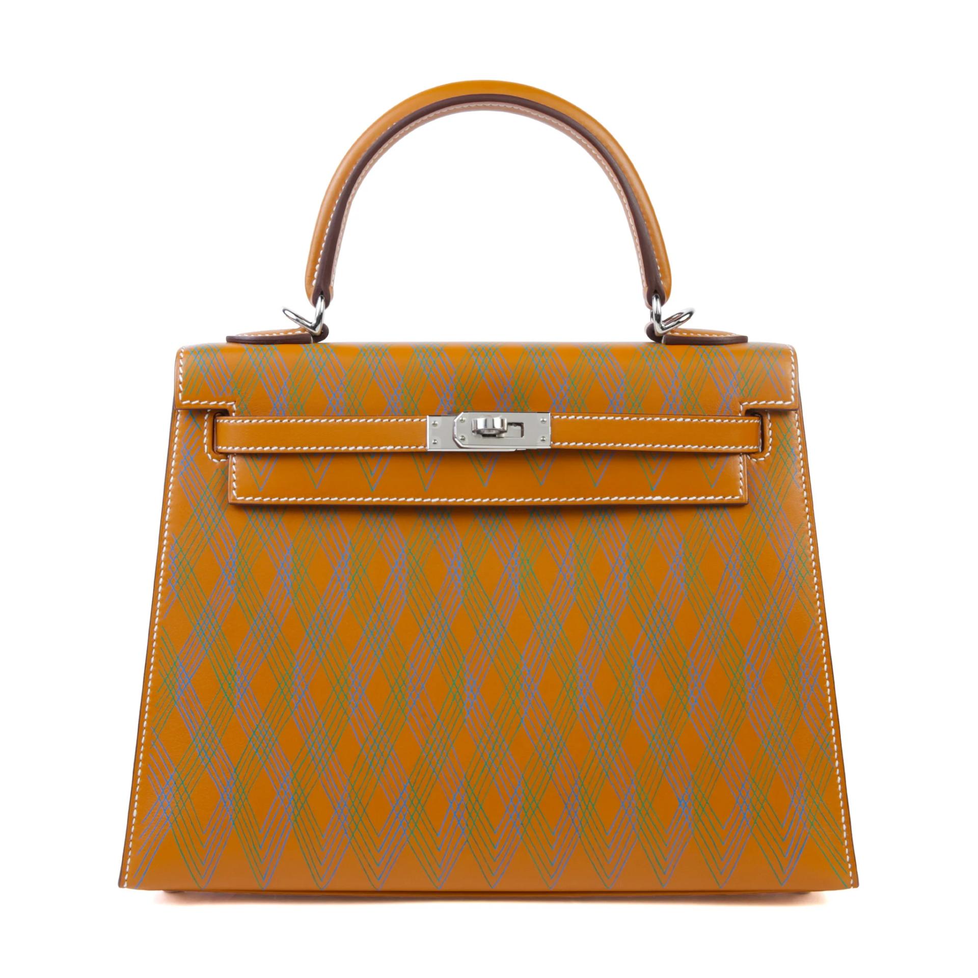 Kelly 25 Sellier Losanges Natural Sable (21)