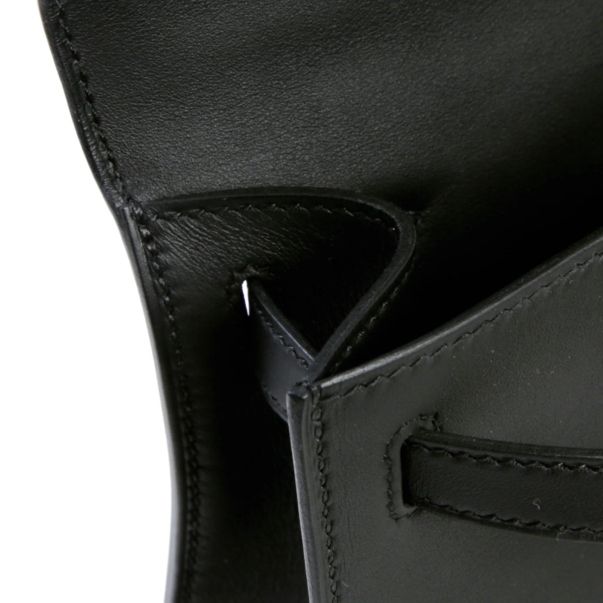 Brand New ( Rank N ) HERMÈS Kelly Pochette Noir (89) Swift Palladium hardware K (2025) - 13