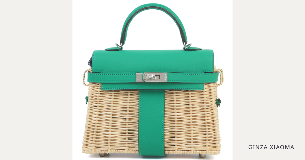 極美品 希少 付属品完備 エルメス ブック型ケース付 プチカレ 浮気なインコ Kelly Picnic Mini Vert Verone (U1) | GINZA XIAOMA