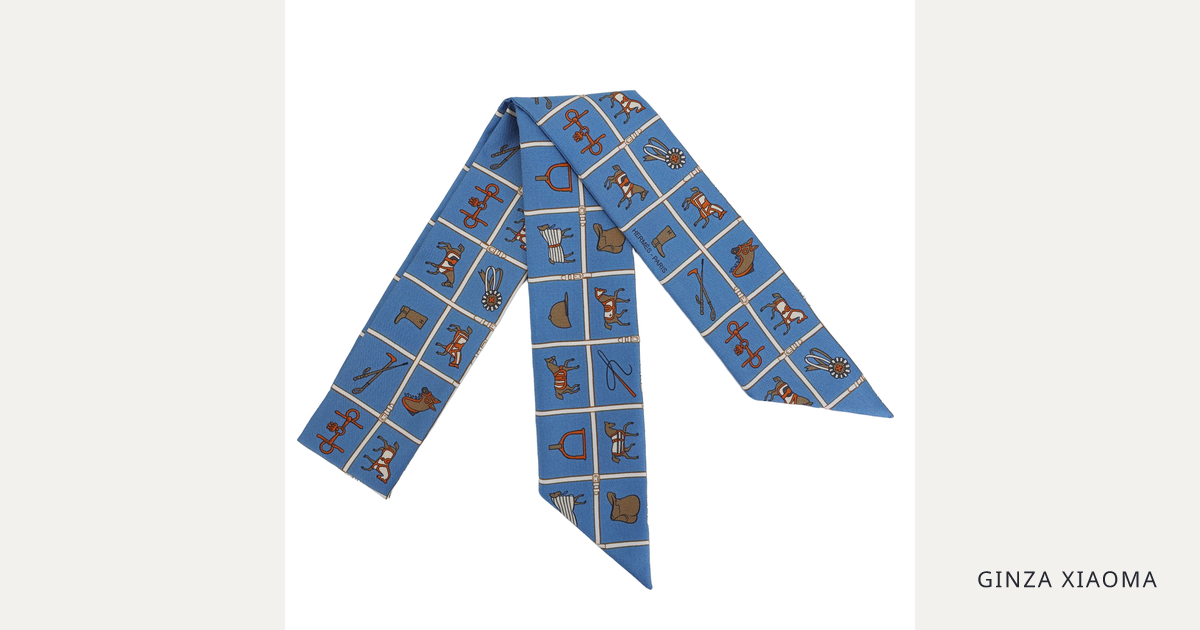 HERMES ツイリー 新・馬着 2本セット ブルー系 twitter-image?cfc1d342e55d5828
