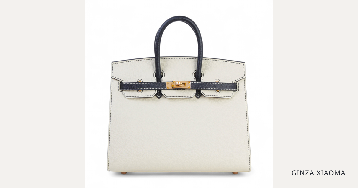 Birkin 25 外缝10 奶昔白Craie 89 黑色Noir (Black) | GINZA XIAOMA
